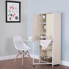 Sew Ready Armoire 58 5 In H X 24 5 In W X 12 In D Mdf Craft Or Home Office Storage Cabinet With Fold Out Table White Birch 13375 Craft Armoire Home