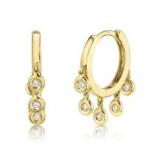 Diamond mystique platinum over silver double hoop earrings reg. 14k White Gold Diamond Bezel Dangle Small Hoop Earring Maurice S Jewelers