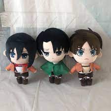 Boneco De Pelucia De Attack On Titan Boneco De Pelucia Com 45cm Colecao De Travesseiro Para Cosplay Levi Mikasa Ender Jarger Fantasia De Anime Aliexpress