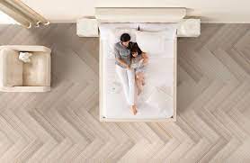 The adhesive is already applied to each tile and all you have to do is pull back the plastic sheet to expose it. 10 Flooring Ideas Carpet Tiles Carpet Squares Flooring