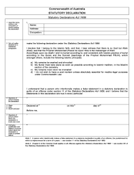 10 Printable Statutory Declaration Form Australia Templates Fillable Samples In Pdf Word To Download Pdffiller