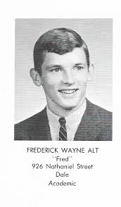 In 1967 thirty students from Dale Borough graduated from Ferndale Area High  School. These are the first five in alphabetical order: Frederick Wayne Alt  of 926 Nathaniel St.; Joyce Ann Bantly of
