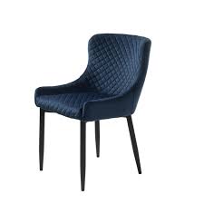 Shop with confidence on ebay! Copeland Dining Chair Dark Blue Velvet Fabric With Black Metal Legs Dining Chairs Fishpools