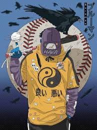 Baseball Yin And Yang Boy Art Samurai Art Cartoon Art