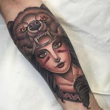 This will give you the perfect design you're looking for. Tattoo Uploaded By Stacie Mayer Native Girl Wearing A Bear Head By Jean Le Roux Neotraditional Woman Jeanleroux Neotradlady Nativegirl Bear 194549 Tattoodo