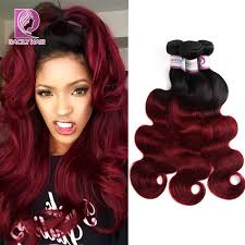 Price above is 1 bundle price. Racily Hair Ombre Brazilian Body Wave Bundles 99j Human Hair Weave Bundles T1b Burgundy Weave Red Remy Extensions 1 3 4 Bundles Buy At The Price Of 28 70 In Aliexpress Com Imall Com