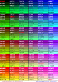 Html Color Code Cheat Sheet