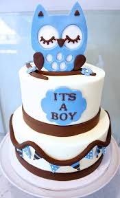 Cute Owl Cake By Half Baked Co Baby Shower Cakes For Boys Baby Shower Cakes Shower Cakes