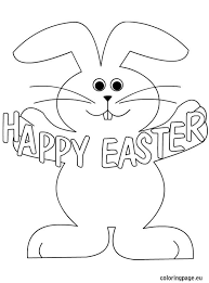 You can print the whole file off at once or just choose a page or 2. Happy Easter Rabbit Coloring Page Easter Bunny Coloring Pages Easter Bunny Pictures Easter Bunny Coloring