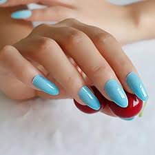 These edgy selections are truly beautiful, so if you are considering trying something new for your next manicure, be sure to try one of these classy looks. Amazon Com 24pcs Set Sky Blue Fake Nails Sharp Ending French False Nail Art Tips Almond Design Full Cover Stiletto Nails 8 Colors Options Sky Blue Beauty