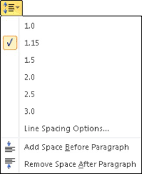 Click the line spacing command button. How To Set Line Spacing In Word 2010 Dummies