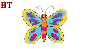 Time lapse of a butterfly drawing. Butterfly To Draw So Cute For Kids How To Draw A Cartoon Butterfly Step By Step