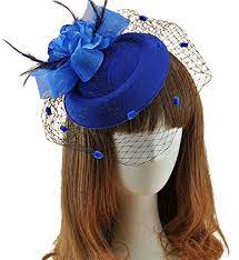 Fascinator Hats Pillbox Hat British Bowler Hat Feather Flower Veil Wedding Hat Blue Check This Awesome Product By Go Fascinator Flower Veil Fascinator Hats