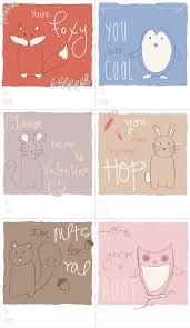 Hand Drawn Animal Valentine S Day Cards Designs By Miss Mandee Printable Valentines Day Cards Animal Valentine Animal Valentine Cards