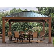 14x12ft Hardtop Roof Metal Gazebo Outdoor All Weather Aluminum For Patio Sets Home Garden Yard Garden Outd Outdoor Pergola Backyard Gazebo Patio Gazebo