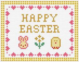 The final result is bright and happy! Easter Card Cross Stitch Designs