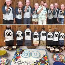 Download With The Help Of Custom Ink Our Group Looked Great And So Can Yours Check Out 80th Birthday Party Favors 80th Birthday Party Decorations Happy 80th Birthday