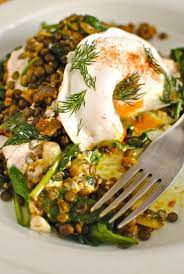 Eggcentric Lentils Poached Egg And Paprika Spiked Yogurt Breakfast Lentil Recipes Food Vegetarian Recipes
