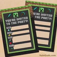 Minecraft Birthday Card Printable Free Free Printable Minecraft Birthday Party Invitation Birthday Party Invitations Free Minecraft Birthday Minecraft Birthday Invitations