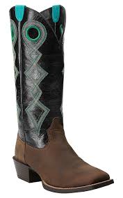 Ariat Black And Brown Boots Ariat Men S Distressed Brown With Shiny Black Top Sport Buckaroo Square Toe Western Boots Boots Cute Boots Childrens Boots
