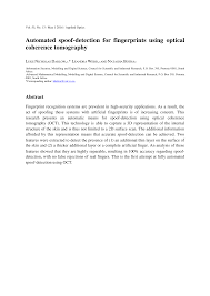 Automated spoof-detection for fingerprints using optical coherence  tomography