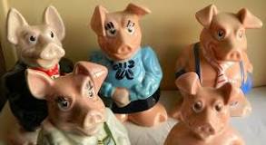 Wade Natwest Pigs, Full Set, Piggy Banks, In Ceramic, Pig ...