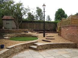 We Built This Low Maintenance Garden For Our Client In Nottinghamshire The Small Circular Lawn Provides A Pe Gravel Garden Low Maintenance Garden Circular Lawn