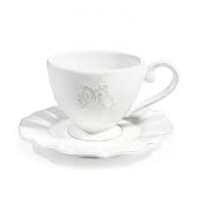 Bourgeoisie Earthenware Coffee Cup And Saucer In White Coffee Cups And Saucers Kitchen Cups Tableware