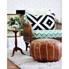 The brown leather pouf gives your living room a very natural look and great originality through its patterns and color reflecting the originality. Moroccan Leather Pouffes Boho Pouffes Maison De Marrakech