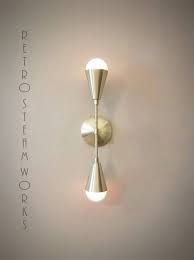 Contemporary Gold Light Modern Linear Sconce Brushed Brass Etsy Contemporary Gold Lighting Modern Wall Sconces Wall Mounted Light