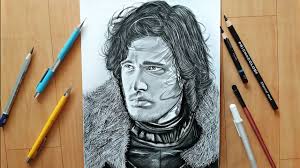 9 hours 35 minutes of drawing condensed down into 2 minutes! Drawing Jon Snow From Game Of Thrones Youtube