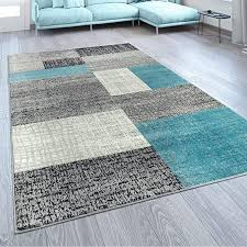 Paco Home Designer Wohnzimmer Teppich Modern Kurzflor Karo Design Turkis Grau Weiss Grosse 120x170 C In 2020 Wohnzimmer Teppich Wohnzimmer Design Teppich Grau