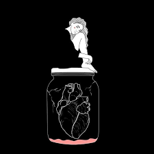 Black And White Cartoon Illustration Broken Heart Cartoon Use Of Negative Space Heartbreak Art Heartbroken Art Broken Heart Art