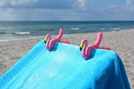 Flamingo Bocaclips Beach Towel Holders Clips Set Of Two Beach Patio Or Pool Accessories Beach Towel Beach Towel Holder Pool Accessories