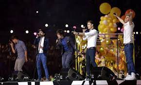 One direction was one of the many artists that took part. One Direction Closing Ceremony