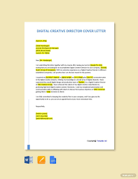 One of the biggest mistakes that job applicants make is not sending a job cover letter to go along with their resume. Digital Creative Director Cover Letter Template Google Docs Word Template Net Cover Letter Template Free Lettering Cover Letter Template