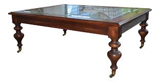 One of the designs that i made in the past received a lot of attention though. Ethan Allen Caned Coffee Table With Glass Top Brass Casters Chairish