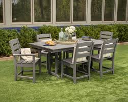 Lakeside 7 Piece Farmhouse Dining Set In 2020 Farmhouse Dining Set Farmhouse Dining Polywood Outdoor Furniture