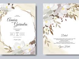 Here's the exact steps i used to create these bridal shower invitations for my sister's wedding! Wedding Invitation Card Template Set With Beautiful Floral Leave In 2021 Wedding Invitation Cards Wedding Invitation Card Template Wedding Invitations