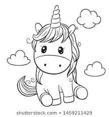 Cute Cartoon Unicorn Outlined For Coloring Book Isolated On A White Background Wenn Du Mal Buch Einhorn Zum Ausmalen Ausmalbilder