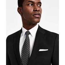 Calvin Klein Men Skinny Fit Wool Blend Suit Jacket Black Size 38S