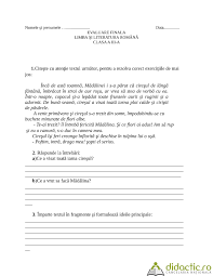 Evaluare Finala Limba Romana Clasa A Iii A Lilispataru12 07 06 2011 Romanian Language Language Education