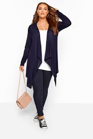 Is is very long about 40 inches. Navy Longline Waterfall Cardigan Plus Size 16 To 36 Yours Clothing