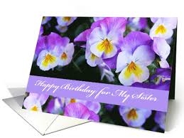 With these beautiful pictures you can congratulate her on such a wonderful holiday as birthday. Happy Birthday For Sister Violet Pansy Flowers Card 607459