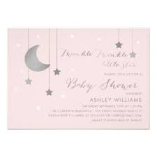Pink And Silver Moon And Stars Baby Shower Invitation Zazzle Com Pink Baby Shower Invitations Star Baby Shower Invitations Star Baby Showers