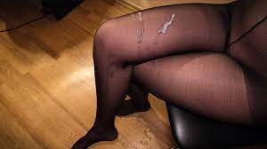 Girl in Pantyhose Gets Cum on Legs - Pornhub.com