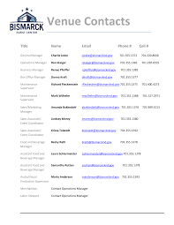 Venue Contacts