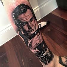 Sir sean connery (born thomas connery; Stunning Tattoo Portrait Of Sean Connery As James Bond By Benjamin Laukis Intenze Ink Tattoos Mark Tattoo Portrait Tattoo