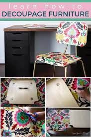 How To Decoupage Furniture For An Upholstered Look Designer Trapped Decoupage Furniture Furniture Makeover Decopage Furniture