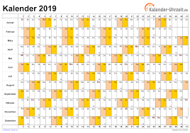 Diese kalender können über viele jahre genutzt werden, da sie keine wochentage haben und. Kalender 2019 Zum Ausdrucken Kostenlos